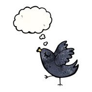 cartoon bird with thought bubble N456
