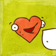 Happy Heart on Grunge Background
