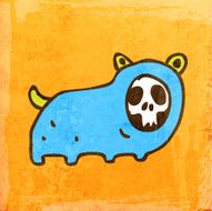 Monster on Grunge Background