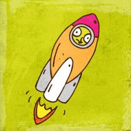 Rocket on Grunge Background