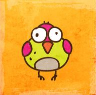 Cute Bird on Grunge Background