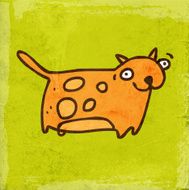 Cat on Grunge Background