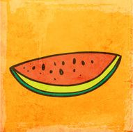 Watermelon on Grunge Background