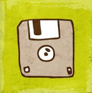Floppy Disk on Grunge Background