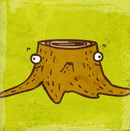 Tree Trunk on Grunge Background