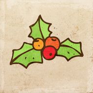 Holly on Grunge Background