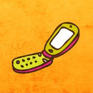 Cellular Phone on Grunge Background