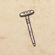 Nail on Grunge Background