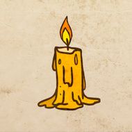 Candle on Grunge Background