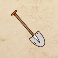 Shovel on Grunge Background