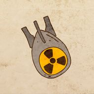 Nuclear Bomb on Grunge Background