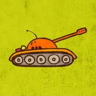 Tank on Grunge Background