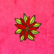 Poinsettia on Grunge Background