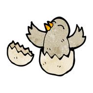cartoon hatching baby bird N2