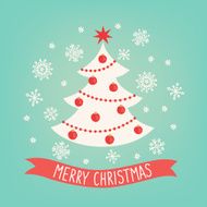 Greeting card with christmas tree N2