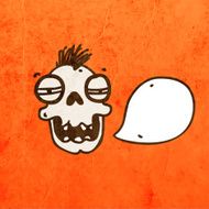 skull and speech bubbles