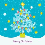 Greeting card with christmas tree N3
