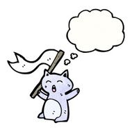 funny cat with thought bubble N17