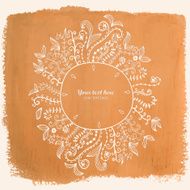 Doodles floral frame on grunge paper N3
