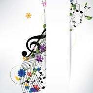abstract musical background with notes N19