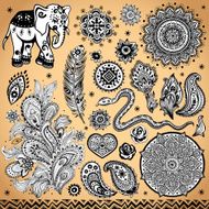 Tribal vintage ethnic pattern set N2