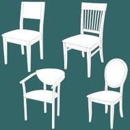 Set of furniture on the chalk board N2