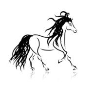 Horse sketch for your design Symbol of 2014 year N4