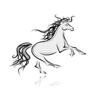Horse sketch for your design Symbol of 2014 year N5