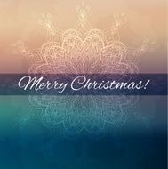 Christmas snowflake on blur background Card template N3