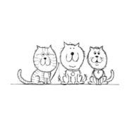 Cat and dogs sketch for your design N2