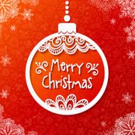 White vector paper ornate Christmas ball