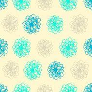 Summer seamless background with flower polka dots