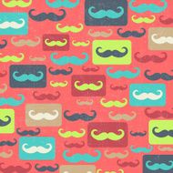 retro seamless pattern with mustache N8