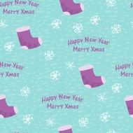Christmas and New Year seamless background with a sock