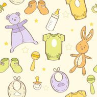 Cute hand drawn baby background N2