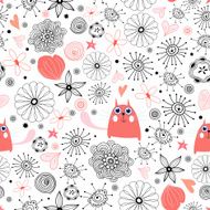 Seamless abstract background doodle floral pattern
