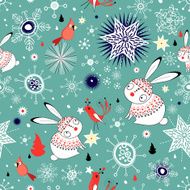 Abstract background doodle bunny pattern