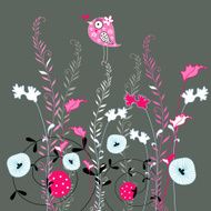 Abstract background doodle floral pattern N5