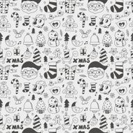 Seamless doodle Christmas pattern N19
