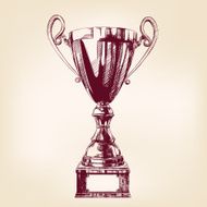 Award trophy hand drawn vector llustration