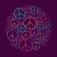 Sketch peace symbols circle shape compostion EPS10 file