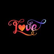 &quot;Love&quot; vector watercolor lettering N4