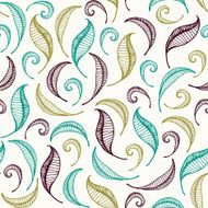 Decorative seamless curly leaf pattern