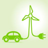 Eco car make a wind-mill icon