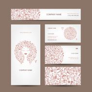 Business cards design cosmetics and accessories