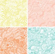 Cute Doodled Seamless Patterns