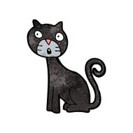 cartoon black cat N100