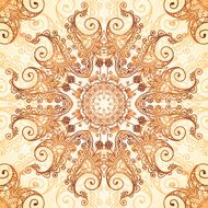 Ornate vintage circle pattern in mehndi style N9
