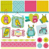 Doodle Owl Scrapbook Elements