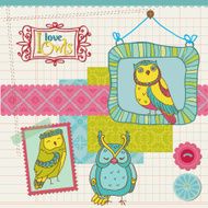 Doodle Owl Scrapbook Elements N2